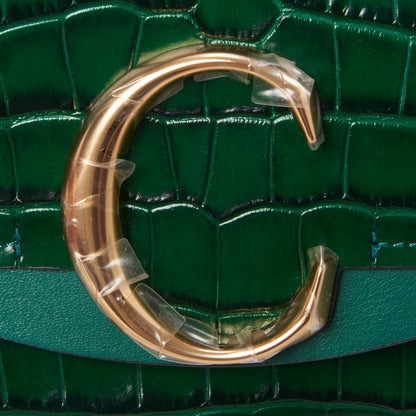 Chloe Calfskin Crocodile Embossed Mini C Double Carry Woodsy Green 9 of 9