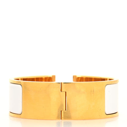 Hermes Enamel Wide Clic Clac H Bracelet PM White 3 of 5
