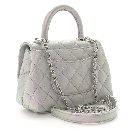 Chanel Iridescent Caviar Quilted Extra Mini Coco Handle Flap Purple 3 of 11