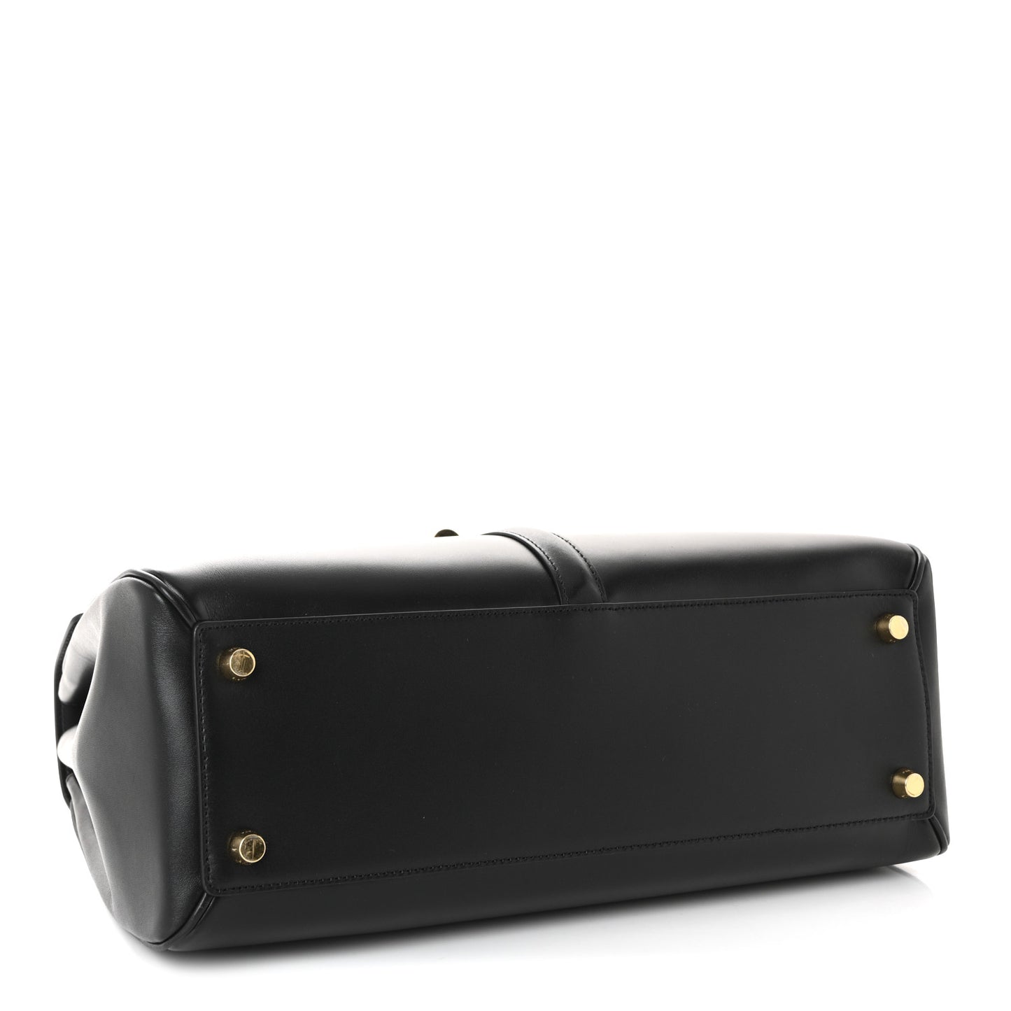 Satinated Calfskin Medium 16 Top Handle Bag Black