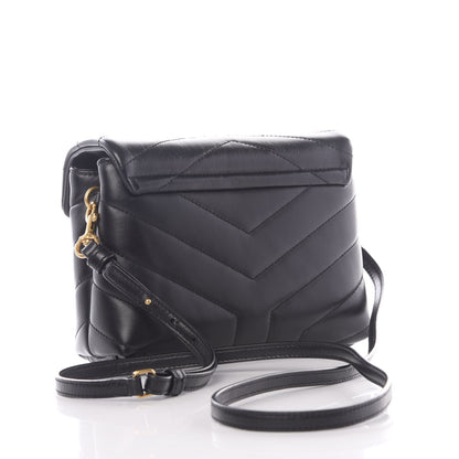 Saint Laurent Calfskin Y Quilted Monogram Toy Loulou Crossbody Bag Black 2 of 9
