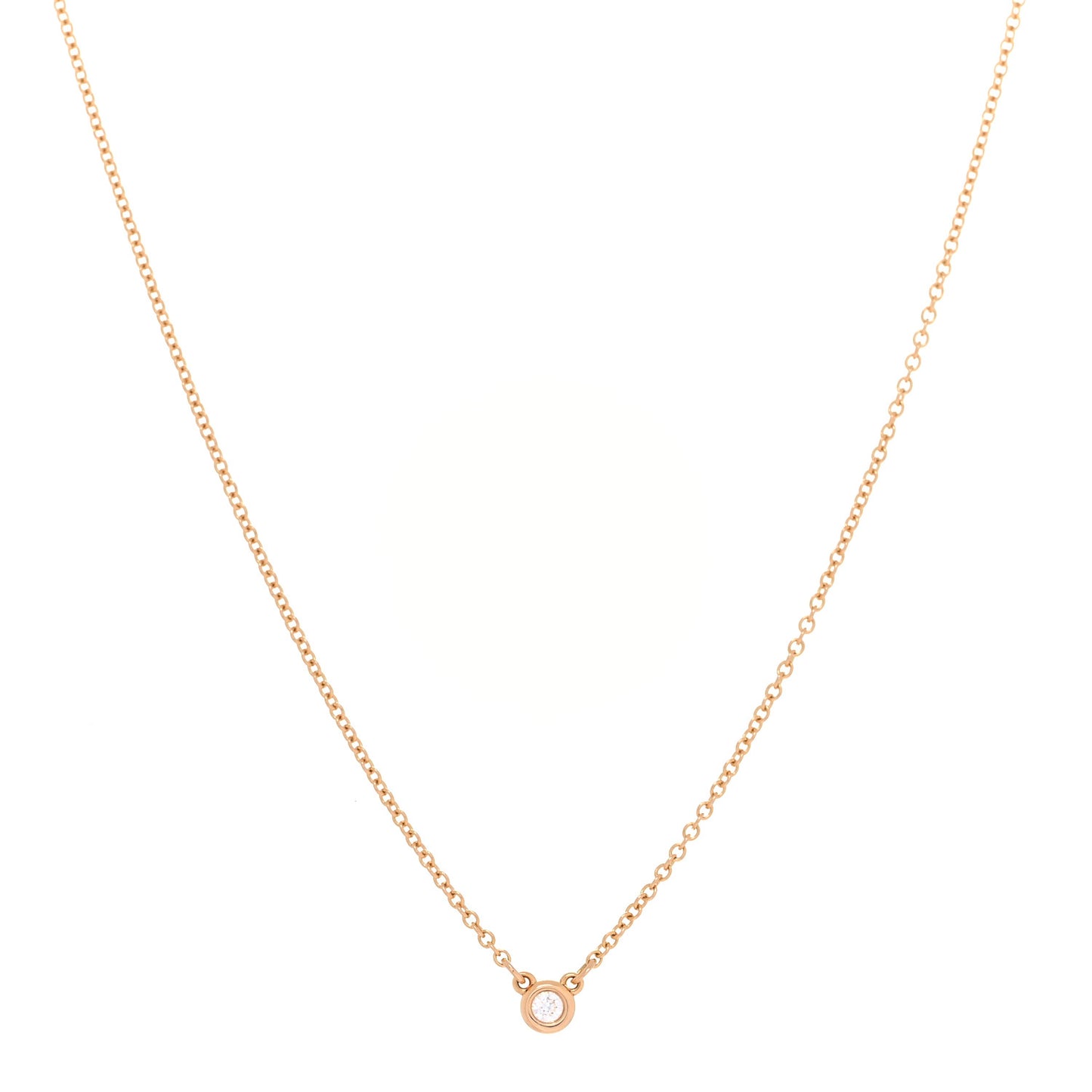 18K Rose Gold Diamond .03ct Elsa Peretti Diamonds by the Yard Pendant Necklace