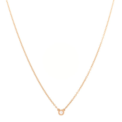 Tiffany 18K Rose Gold Diamond .03ct Elsa Peretti Diamonds by the Yard Pendant Necklace 1 of 6