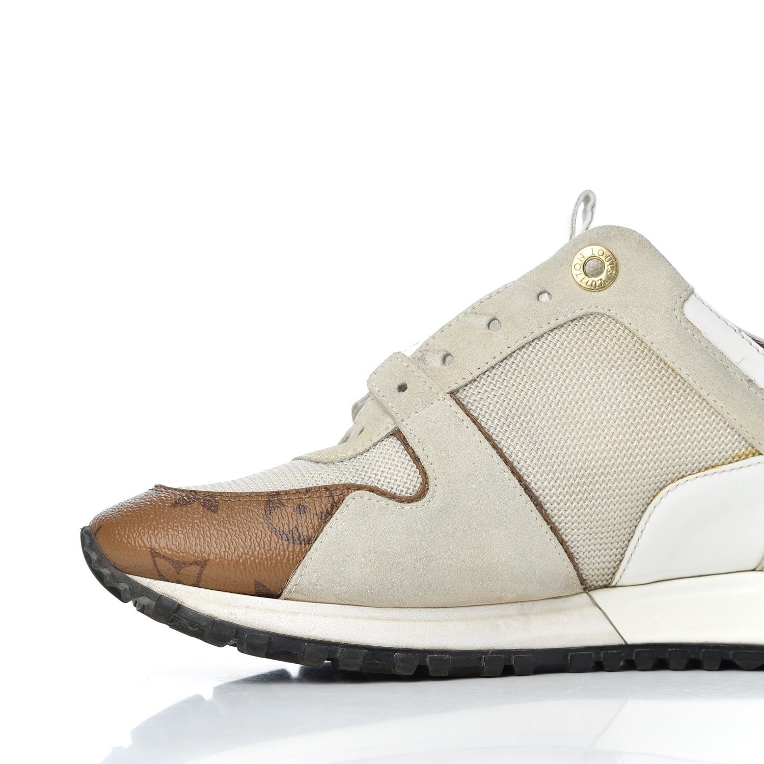 Louis Vuitton Suede Reverse Monogram Run Away Sneakers 37 White 16 of 24