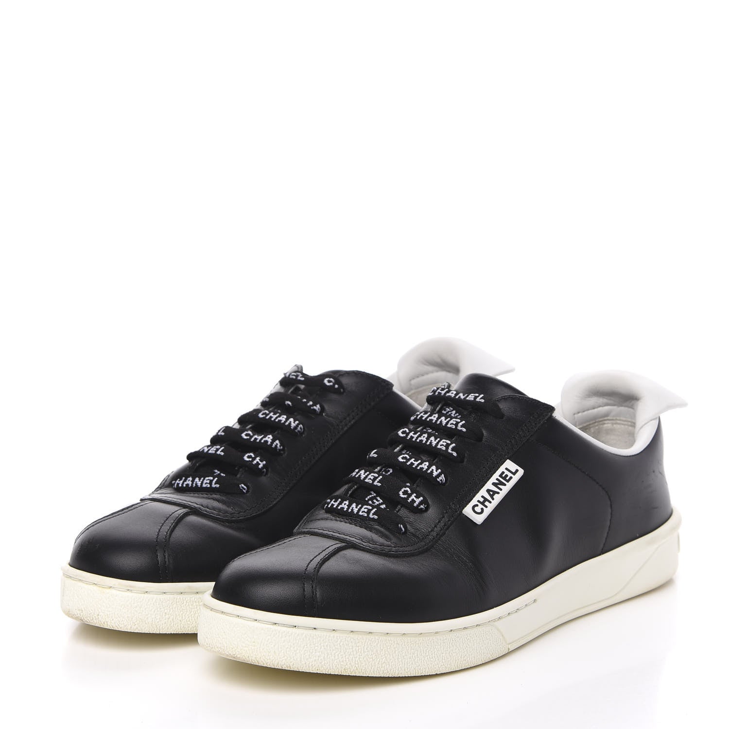 Chanel Calfskin CC Womens Sneakers 37 Black 3 of 16