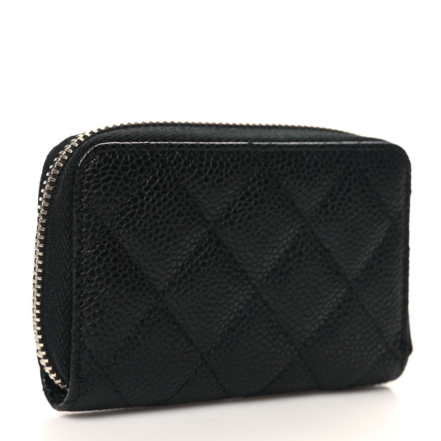 Chanel Caviar Quilted Zip Coin Purse Black 3 of 8