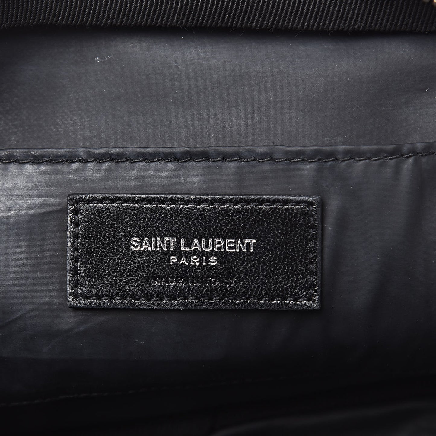 Lambskin Y Quilted Monogram Loulou Cosmetic Case Black