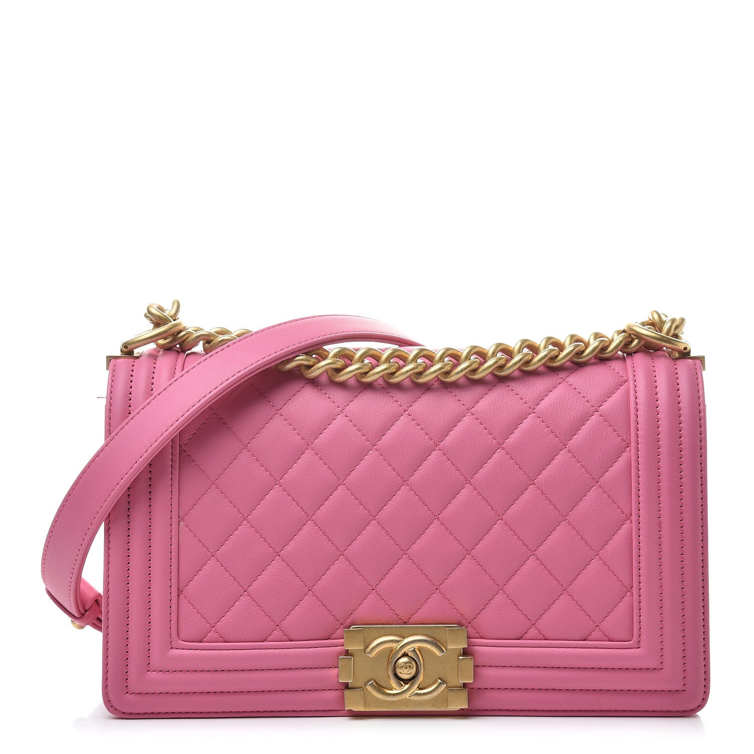 Chanel Calfskin Quilted Medium Boy Flap Pink 1 of 13