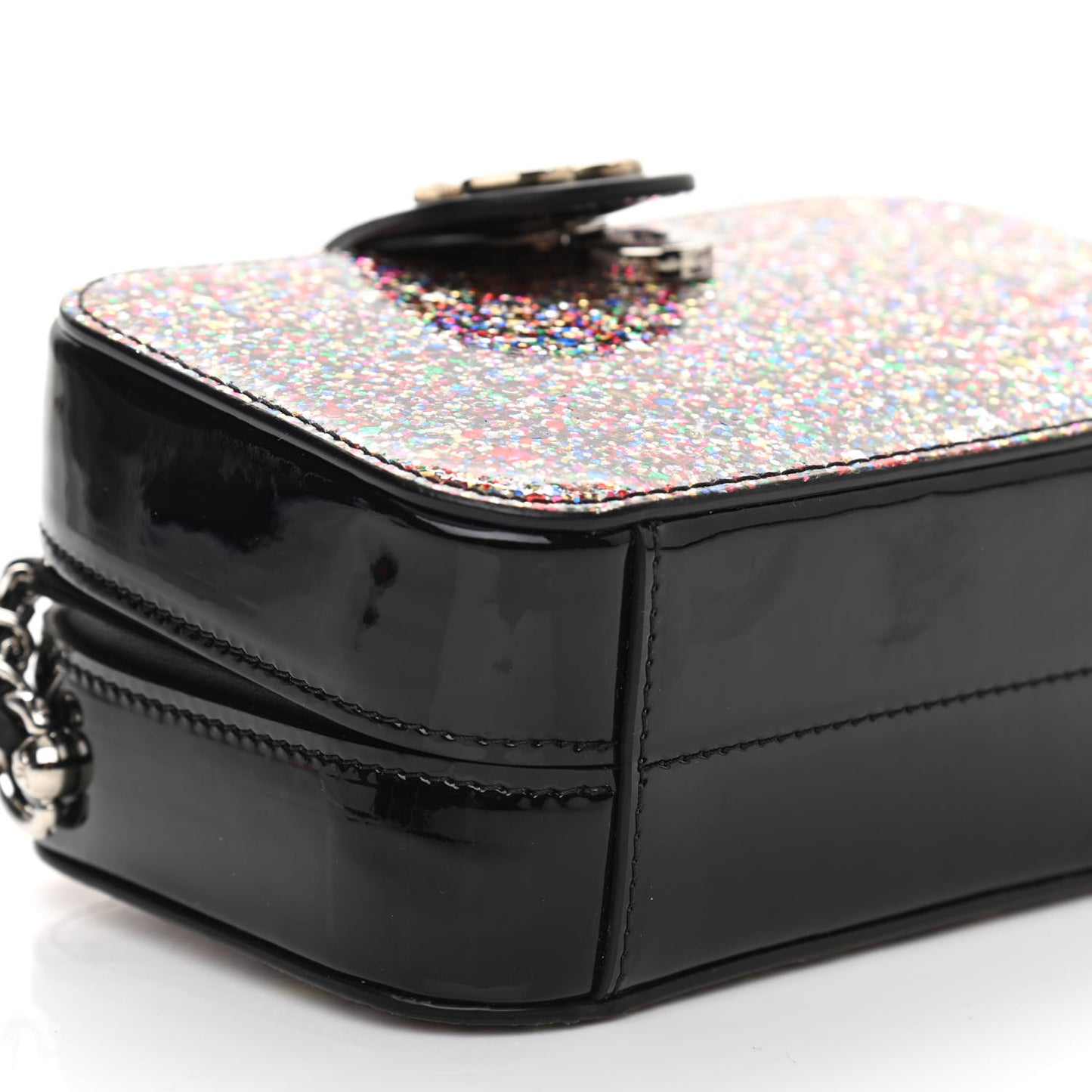 Glitter Patent Evening On The Moon Camera Case Black Multicolor