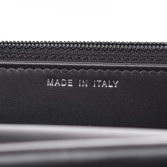 Shiny Aged Calfskin Quilted Boy Wallet On Chain WOC So Black