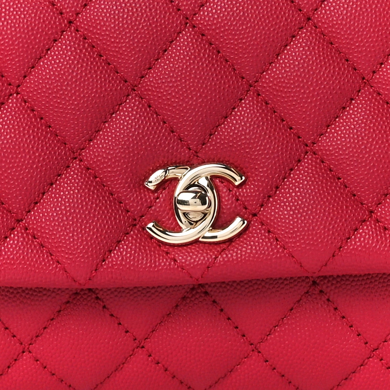 Chanel Caviar Quilted Mini Coco Handle Flap Dark Pink 9 of 11
