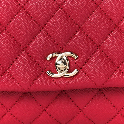 Chanel Caviar Quilted Mini Coco Handle Flap Dark Pink 9 of 11