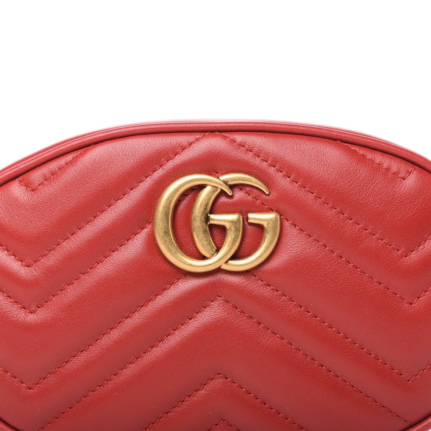 Calfskin Matelasse GG Marmont Belt Bag 85 34 Hibiscus Red