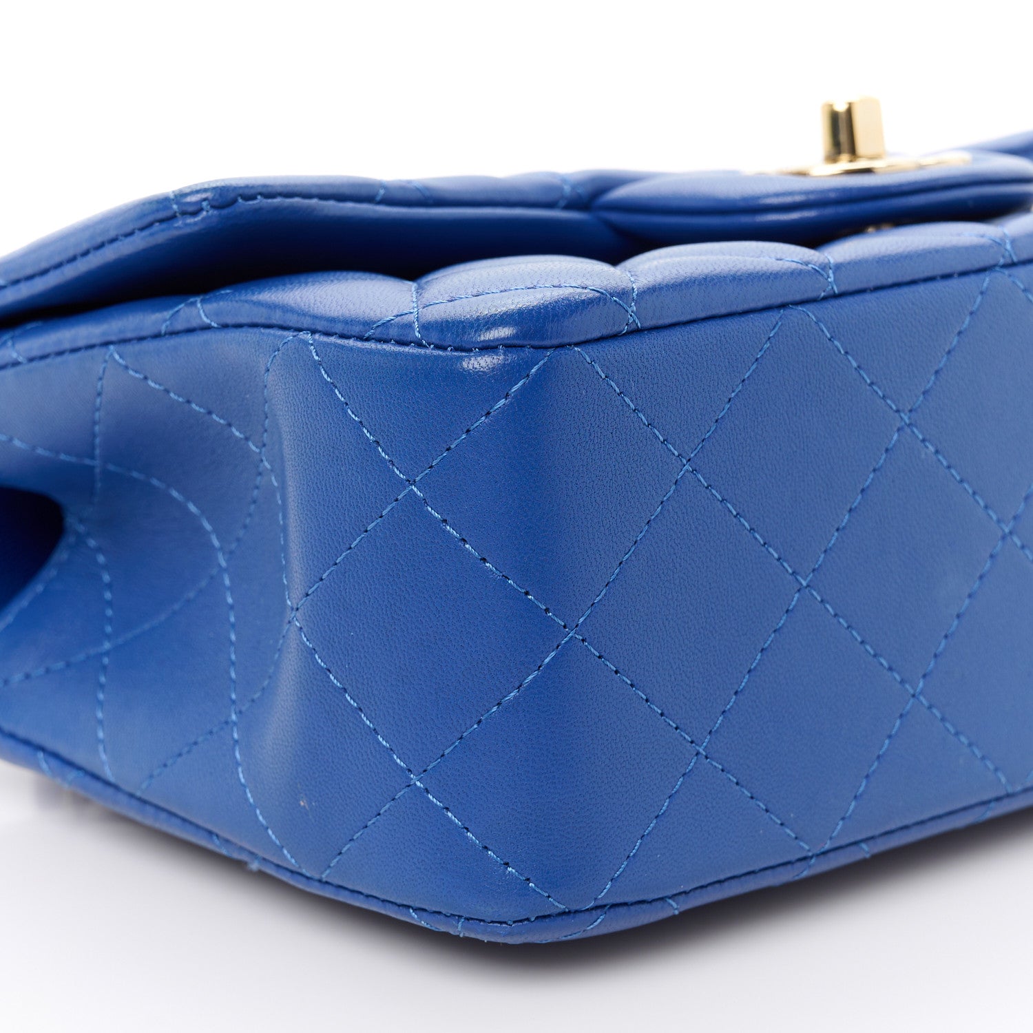 Chanel Lambskin Quilted Mini Top Handle Rectangular Flap Blue 10 of 12