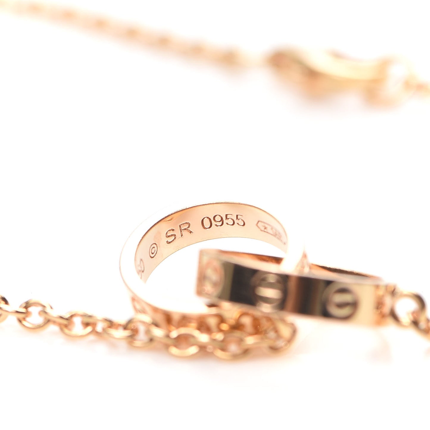 18K Pink Gold Interlocking LOVE Necklace