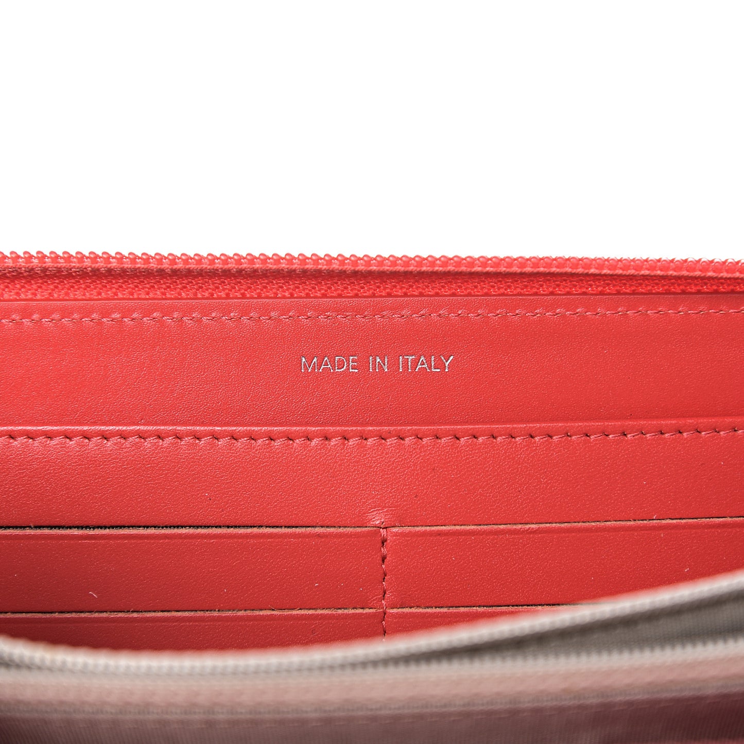 Caviar Large Timeless CC Gusset Zip Around Wallet Orange