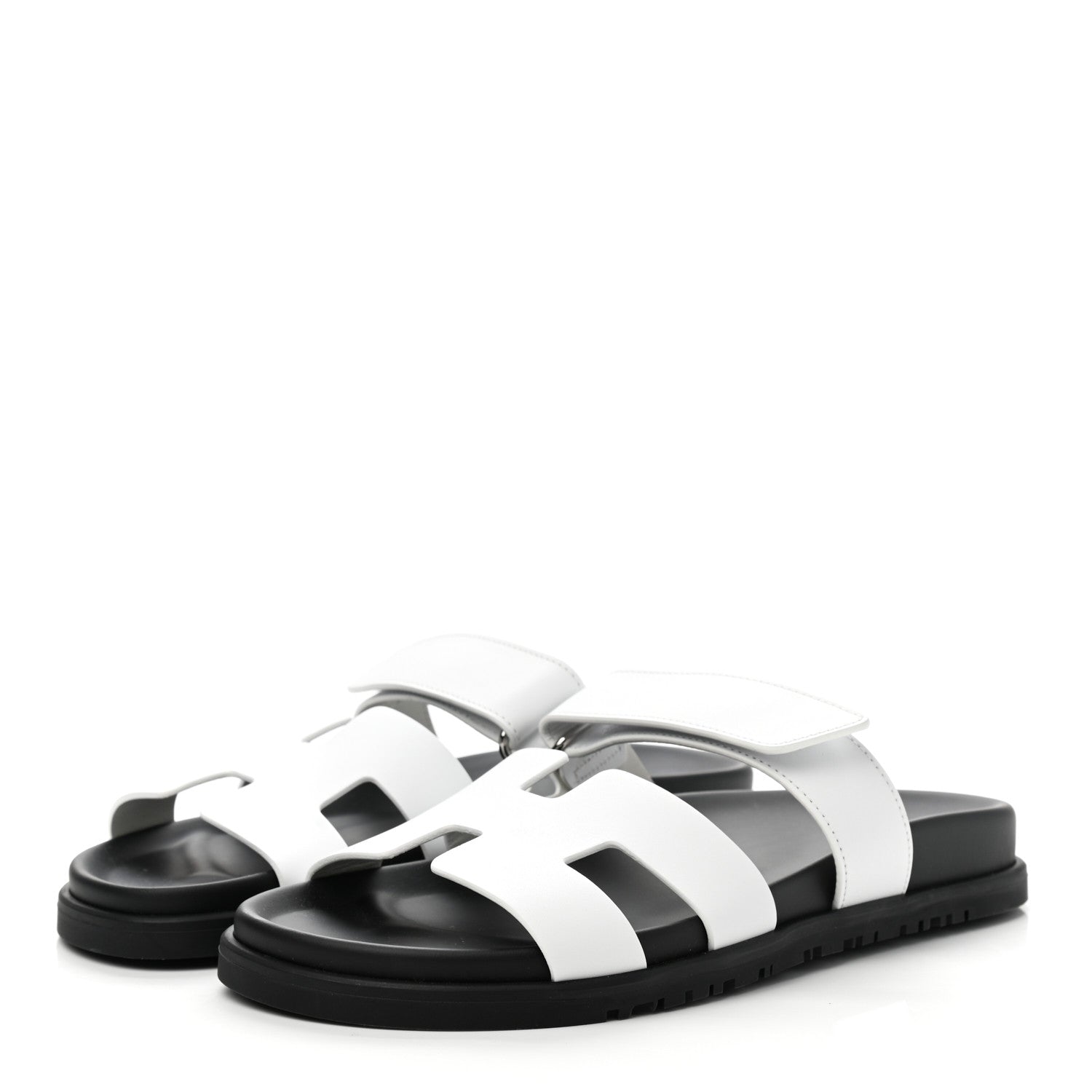 Hermes Calfskin Womens Chypre Sandals 38 White 3 of 9