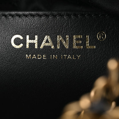 Chanel Shiny Calfskin Quilted Mini Chanel 22 Black White 6 of 9