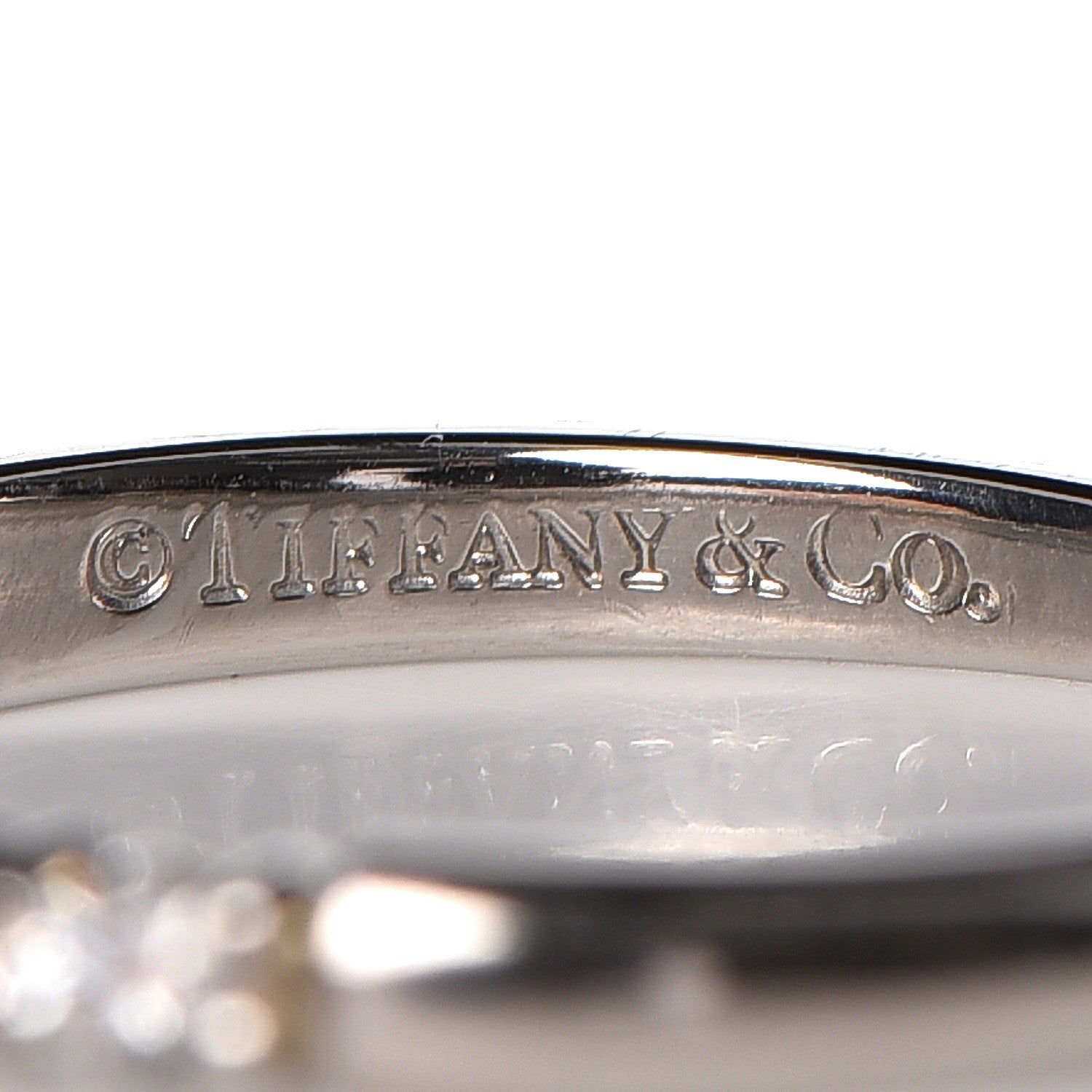 Tiffany Platinum Diamond 2.2mm Embrace Half Circle Band Ring 52 6 4 of 5