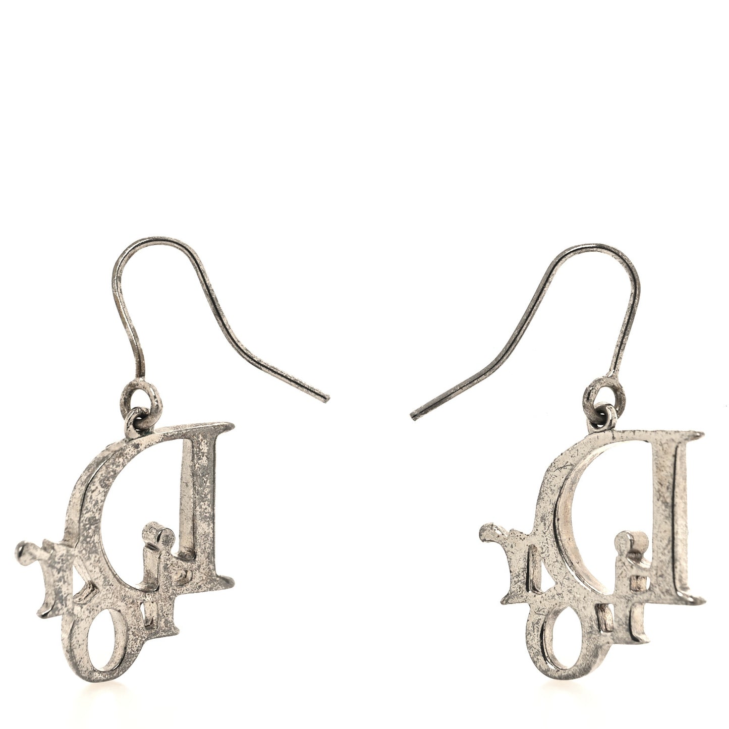 Crystal Logo Earrings Silver