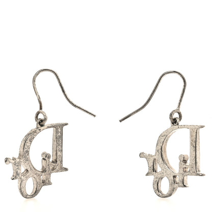 Christian Dior Crystal Logo Earrings Silver 3 of 6