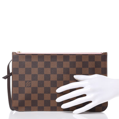 Louis Vuitton Damier Ebene Neverfull MM GM Pochette Rose Ballerine 2 of 7