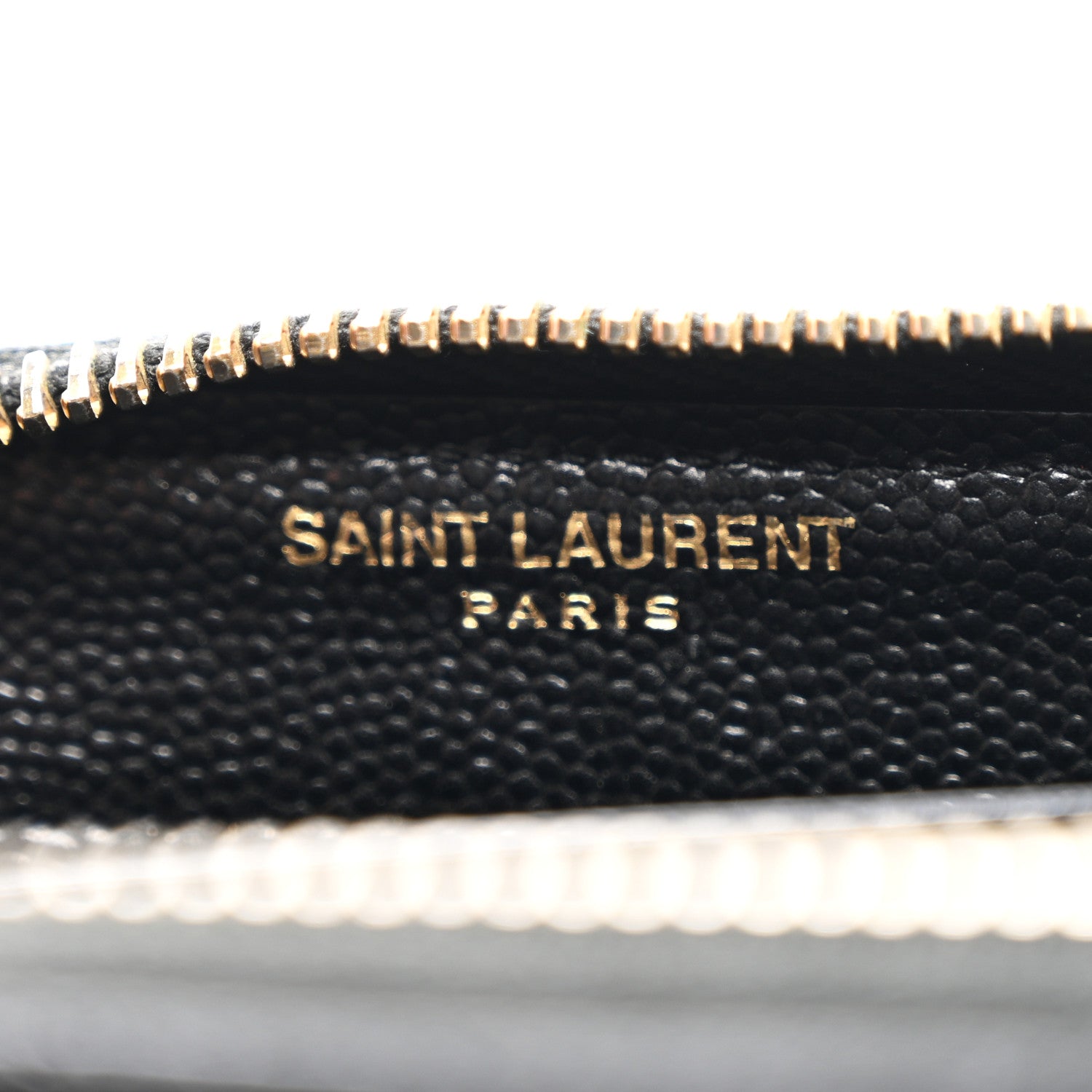 Saint Laurent Grain De Poudre Matelasse Chevron Monogram Zip Around Wallet Black 6 of 7