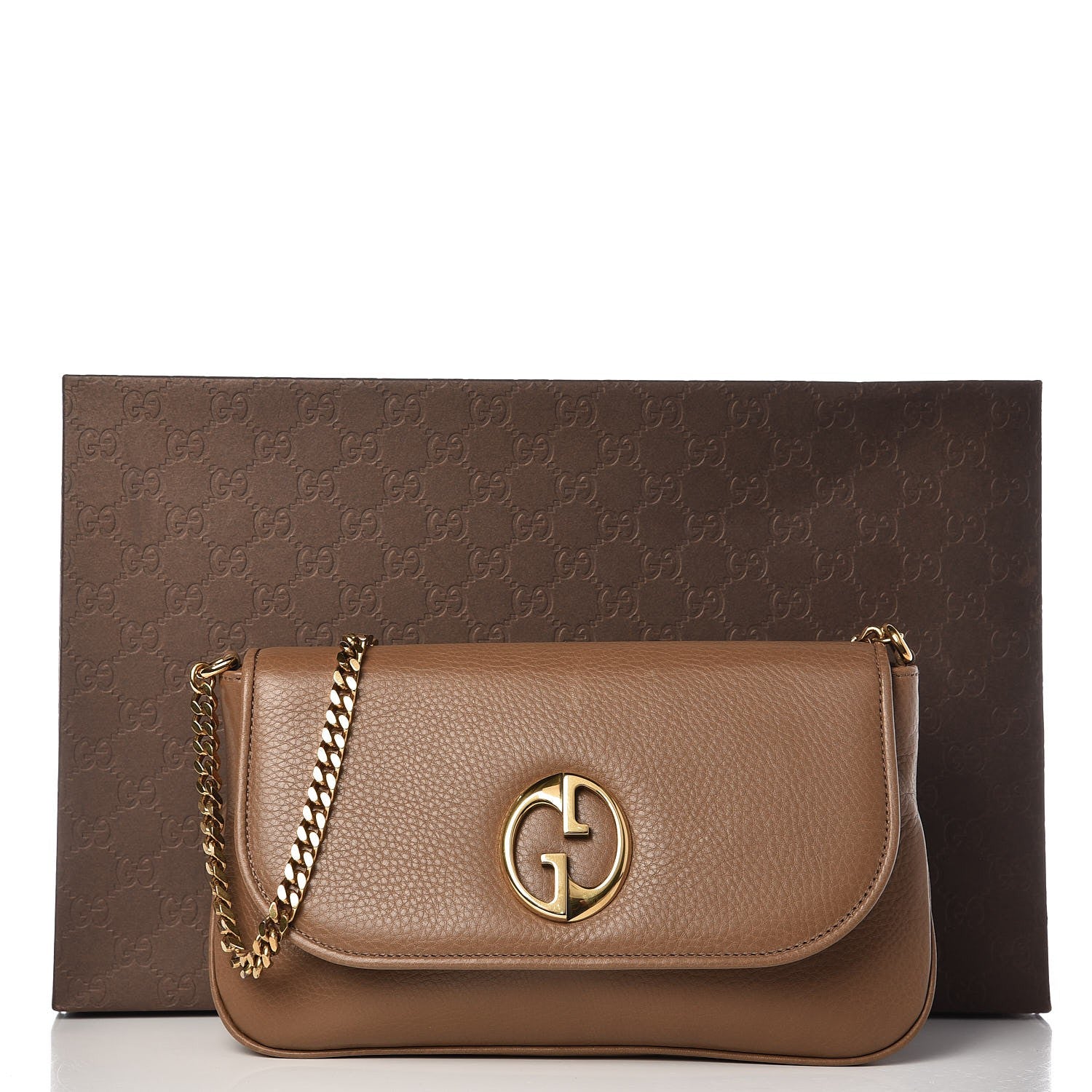 Gucci Cellarius Calfskin Medium 1973 Chain Shoulder Bag Marron Glace 10 of 10