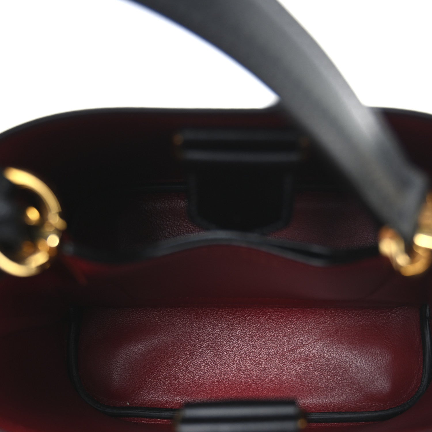 Prada Saffiano Cuir Small Panier Bucket Bag Black Fuoco 5 of 9