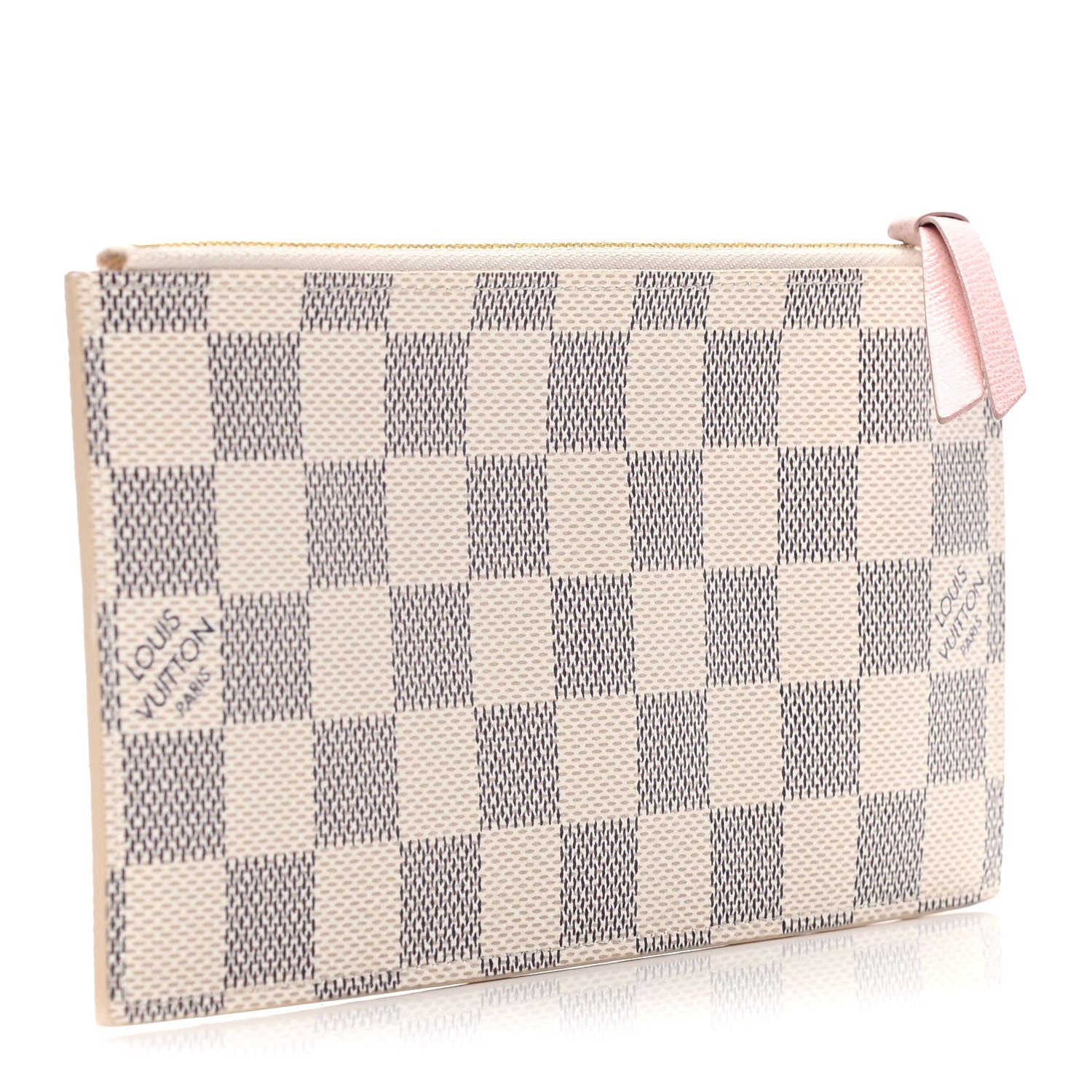 Louis Vuitton Damier Azur Felicie Chain Wallet Zippered Insert Rose Ballerine 3 of 9