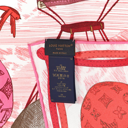 Louis Vuitton Silk Up and Away Square 90 Scarf Pink Poppy 3 of 3