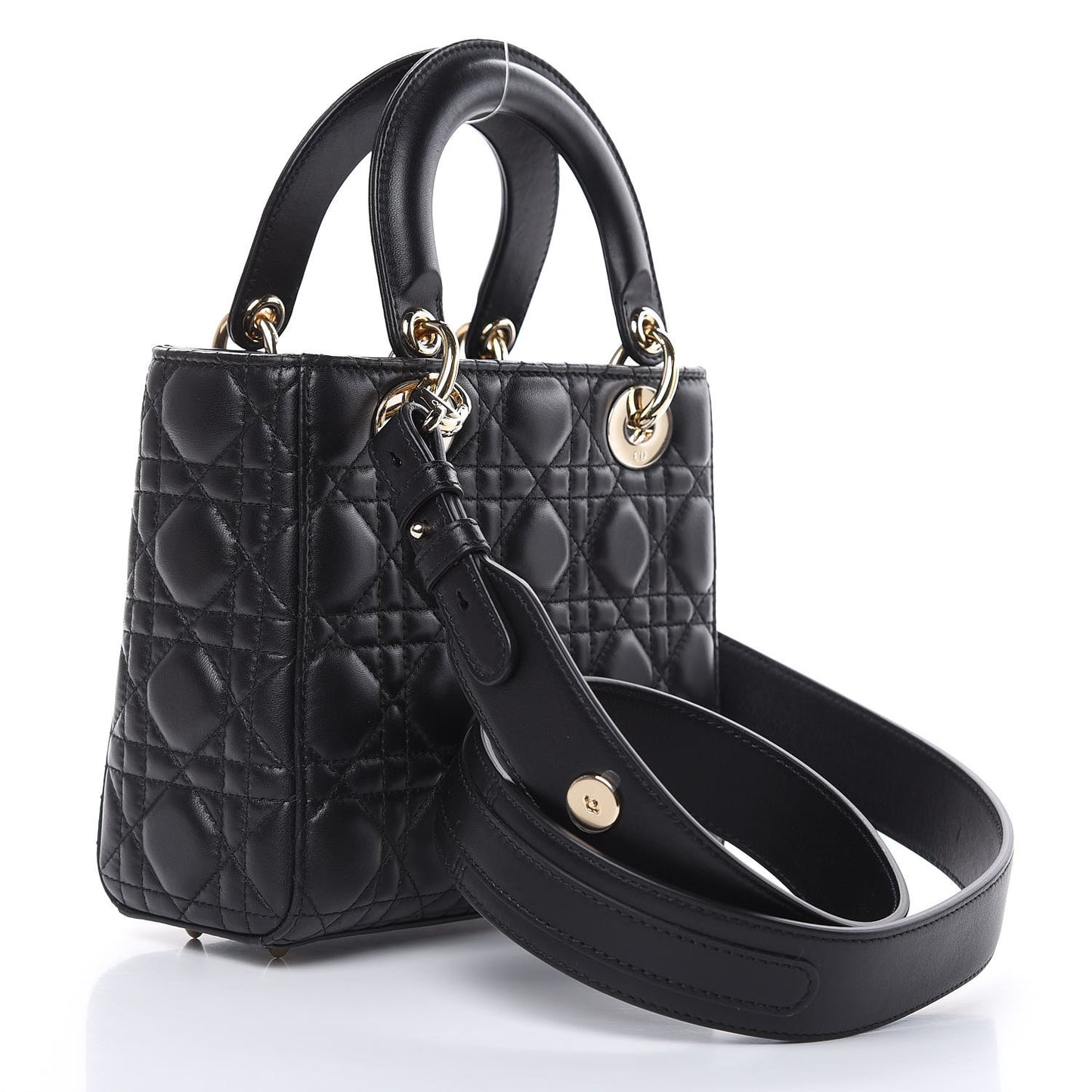 Lambskin Cannage Small Lucky Badges My Lady Dior Black