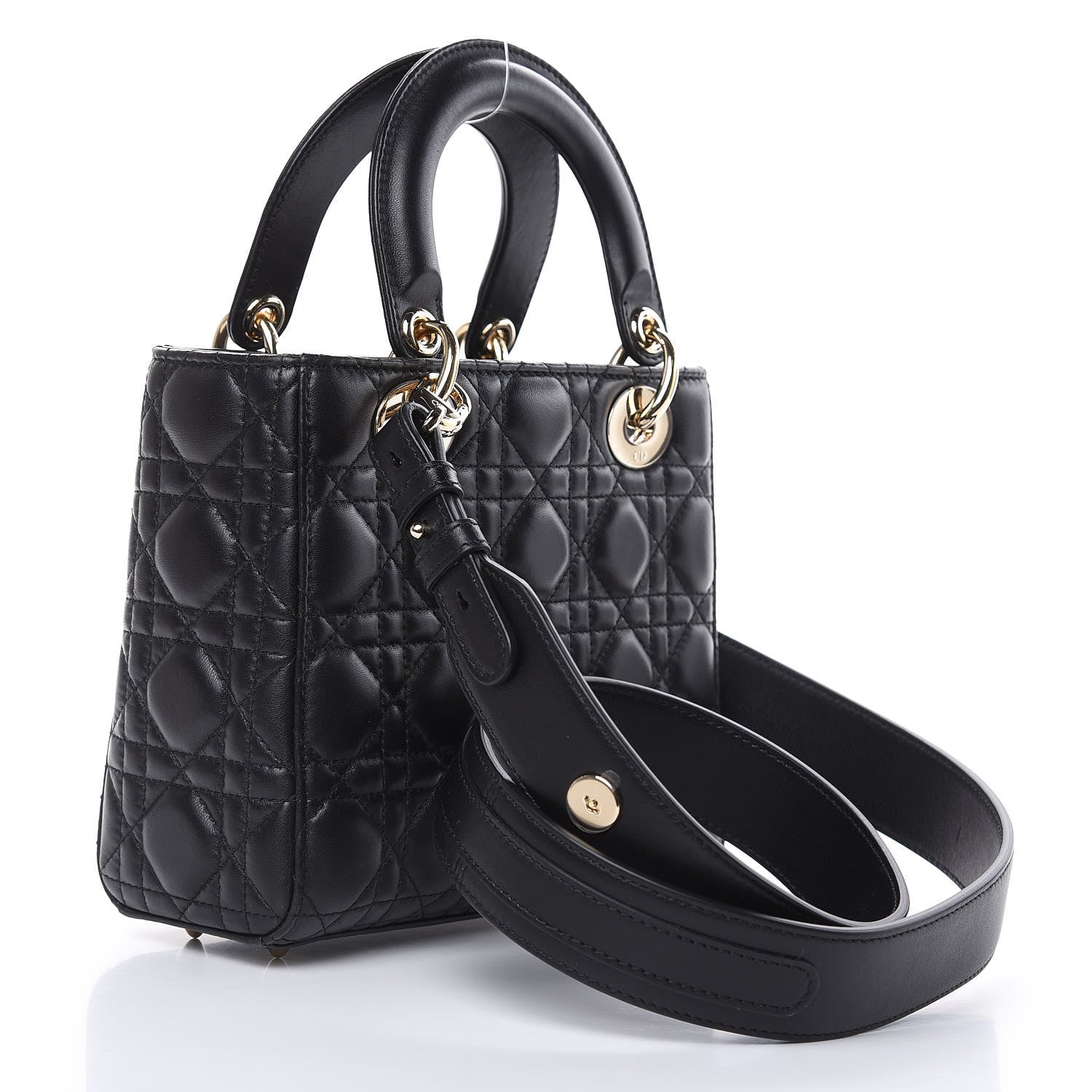 Christian Dior Lambskin Cannage Small Lucky Badges My Lady Dior Black 3 of 11