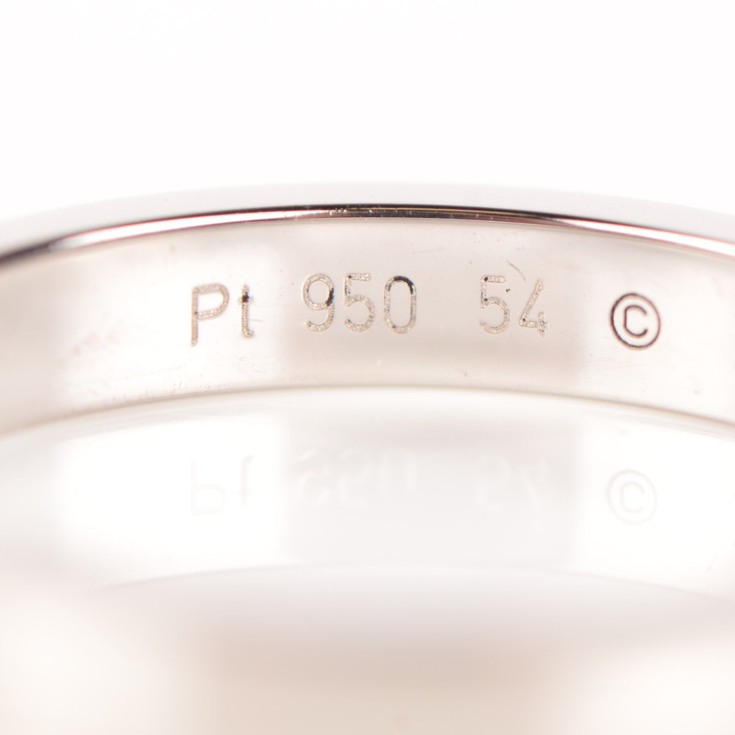 Cartier Platinum Diamond 3mm C De Wedding Band Ring 54 6.75 4 of 5