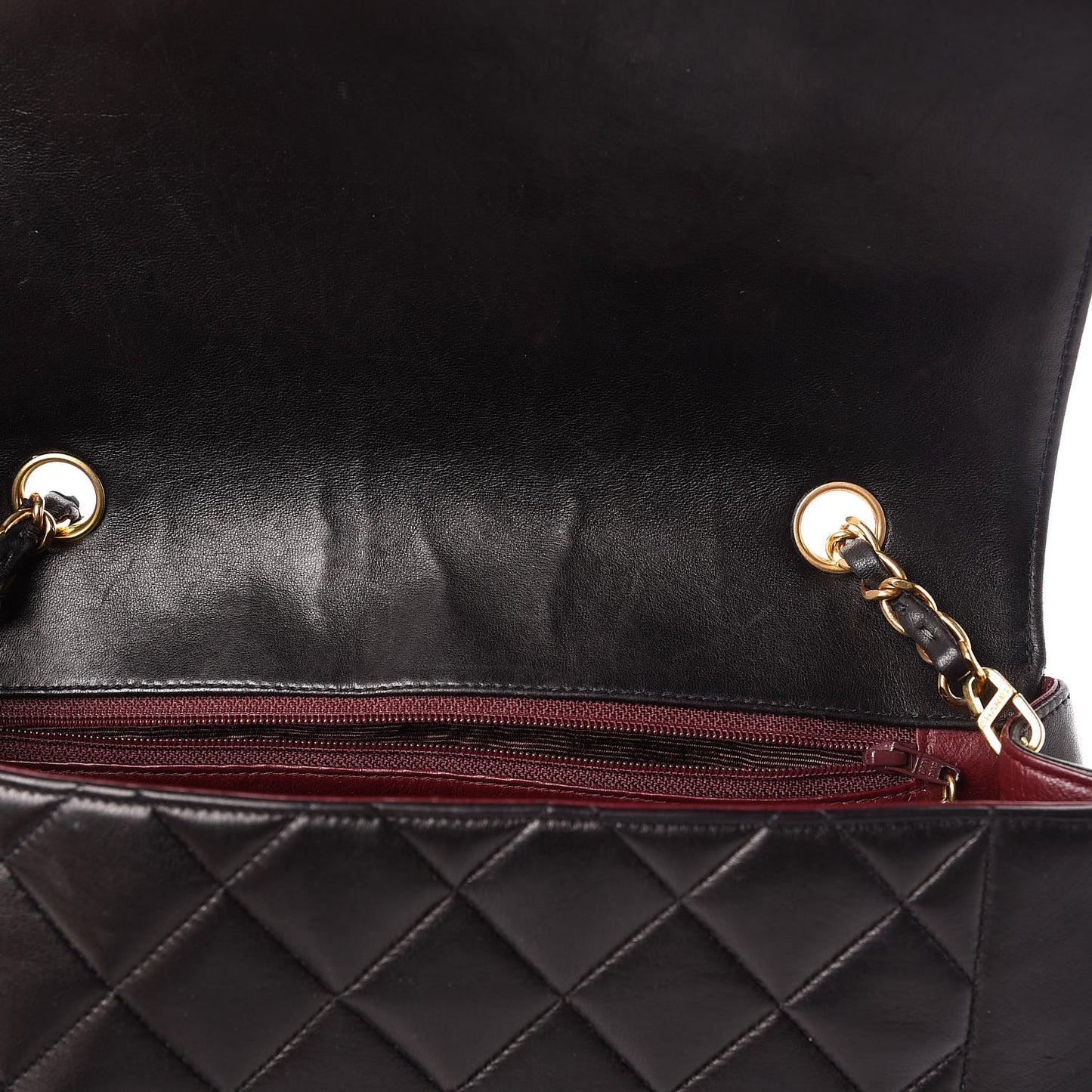 Lambskin Quilted Medium Single Flap Black