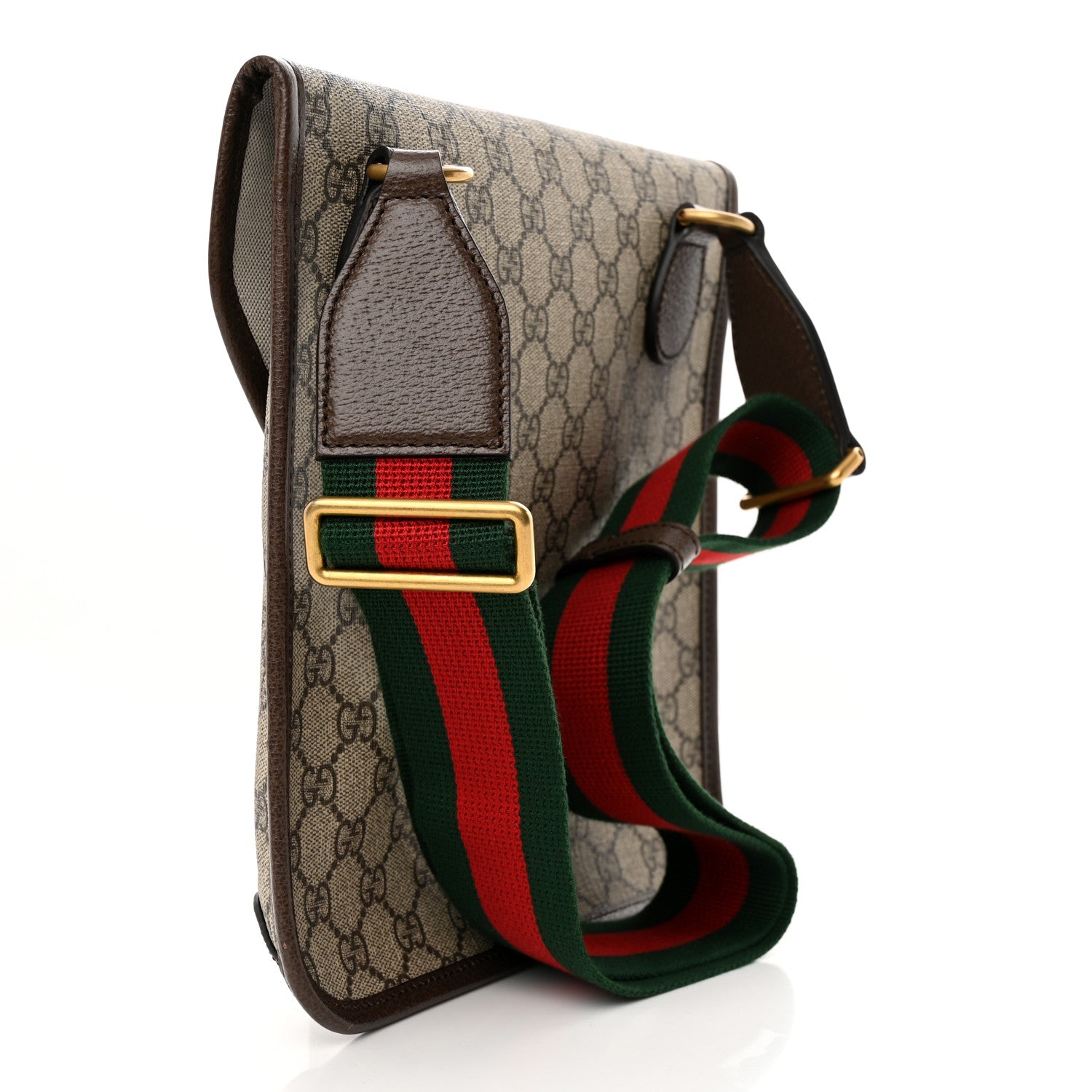 Gucci GG Supreme Monogram Web Medium Neo Vintage Flap Messenger Bag Beige New Acero 3 of 10