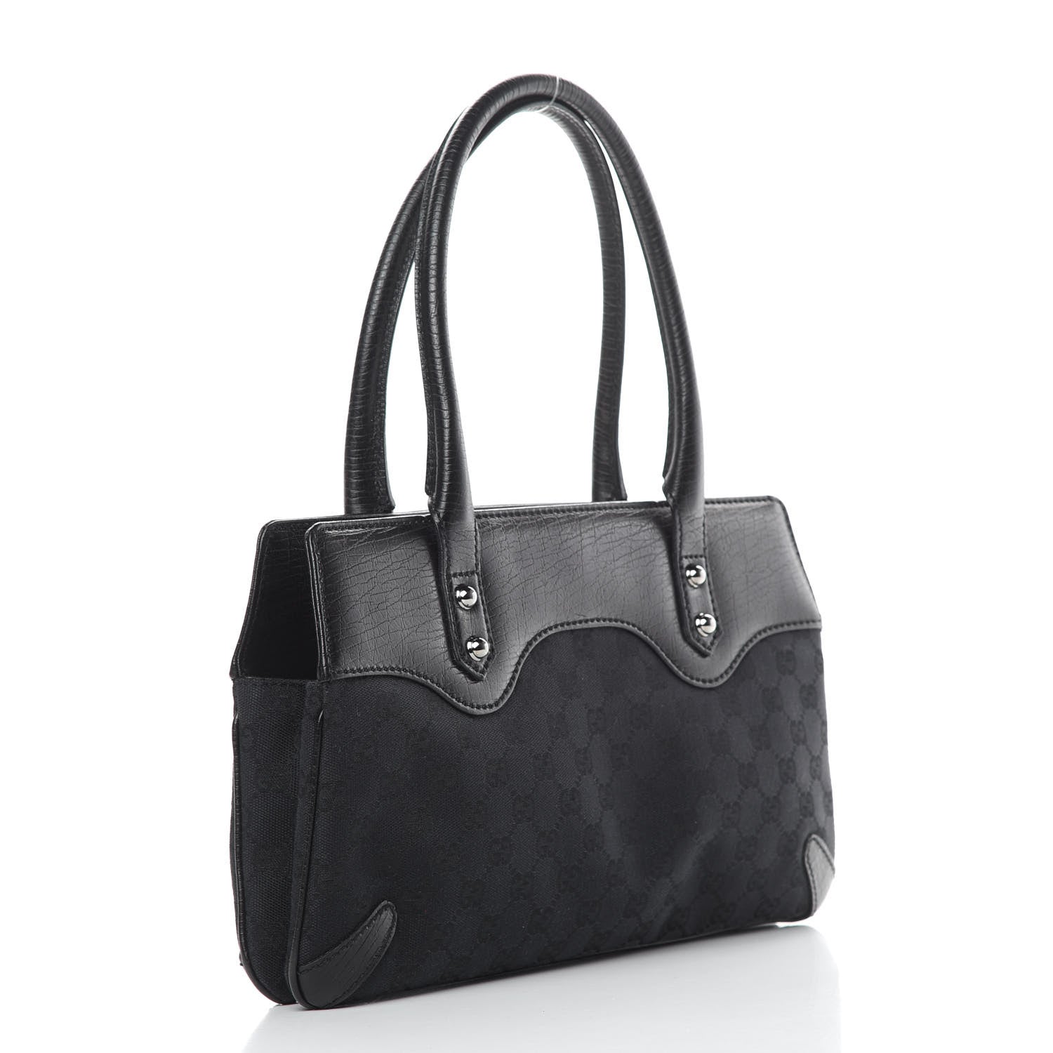 Gucci Monogram Horsebit Chain Shoulder Bag Black 4 of 13