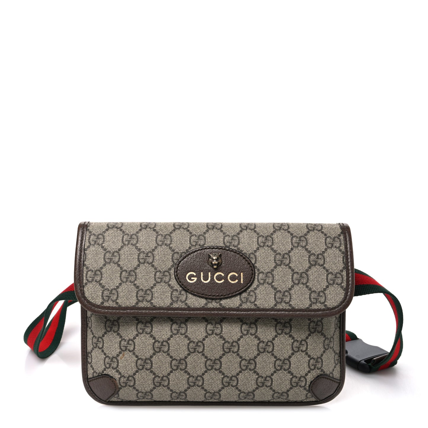 GG Supreme Monogram Neo Vintage Web Belt Bag Brown
