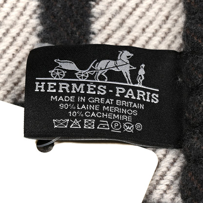 Hermes Wool Cashmere Avalon Blanket Ecru Gris Fonce 3 of 3