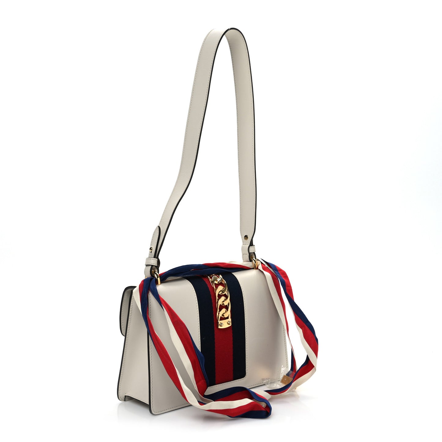 Calfskin Small Sylvie Shoulder Bag Off White