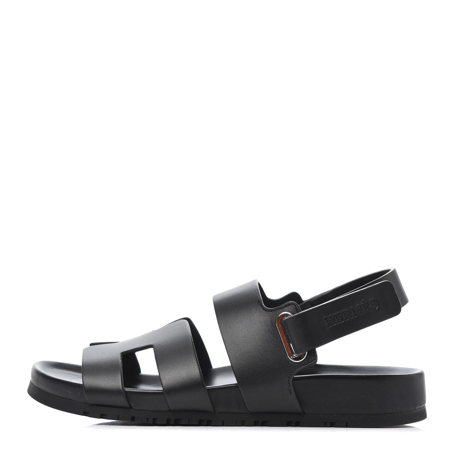 Hermes Calfskin Womens Takara Sandals 38 Black 1 of 10