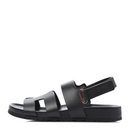 Hermes Calfskin Womens Takara Sandals 38 Black 1 of 10