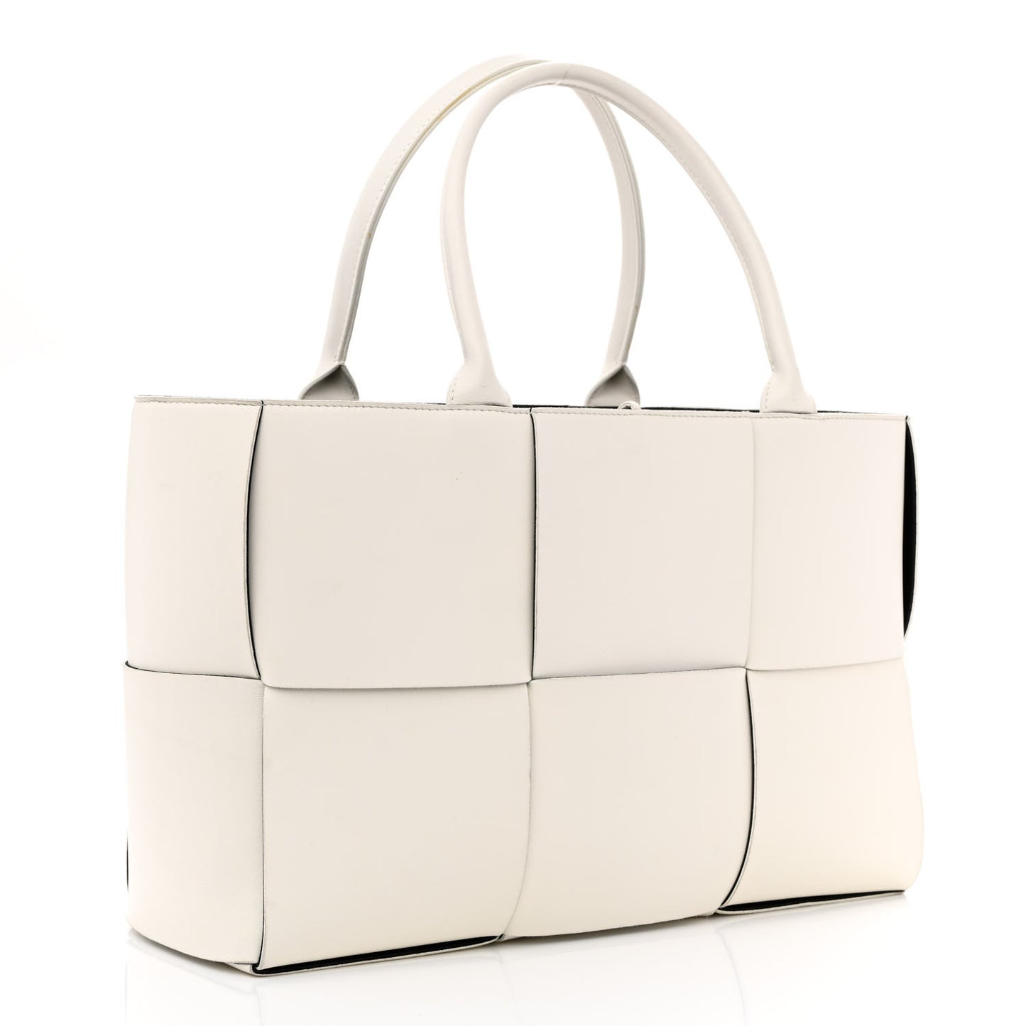 Nappa Maxi Intrecciato Medium Arco Tote White Black