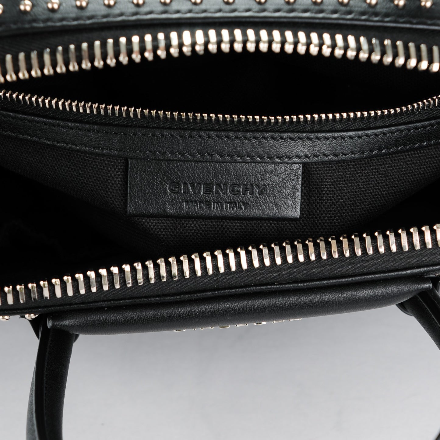 Calfskin Small Studded Antigona Black