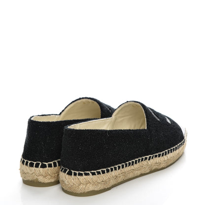Chanel Fabric Patent Calfskin CC Espadrilles 36 Black 4 of 9
