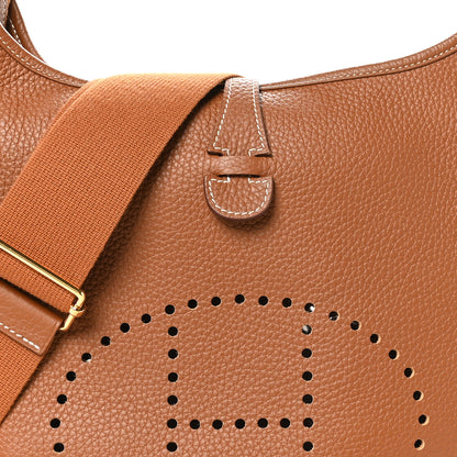 Hermes Taurillon Clemence Evelyne III PM Gold 8 of 10