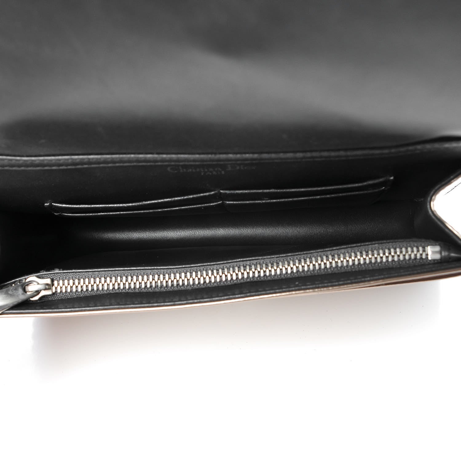Christian Dior Metallic Patent Micro-Cannage Diorama Wallet on Chain Pouch Gold 5 of 6