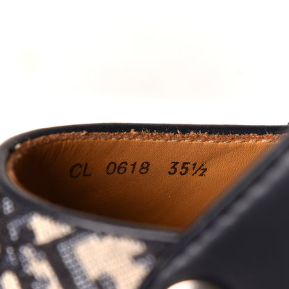 Christian Dior Canvas Oblique Diorquake 20mm Slingback Clogs 35.5 Deep Blue 9 of 10