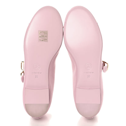 Chanel Lambskin Mary Jane Flats 36 Light Pink 6 of 10