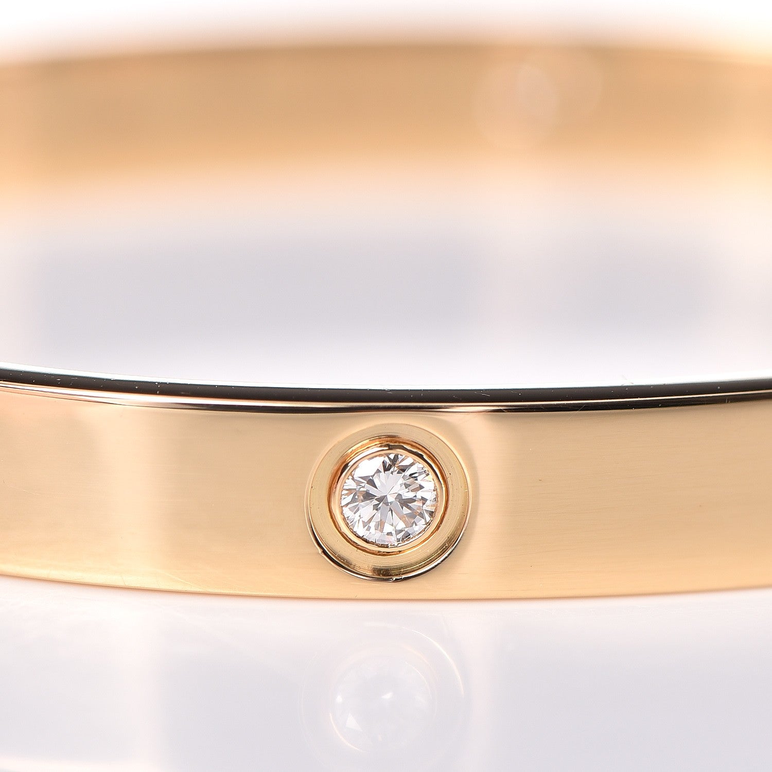 Cartier 18K Yellow Gold 4 Diamond LOVE Bracelet 17 4 of 7